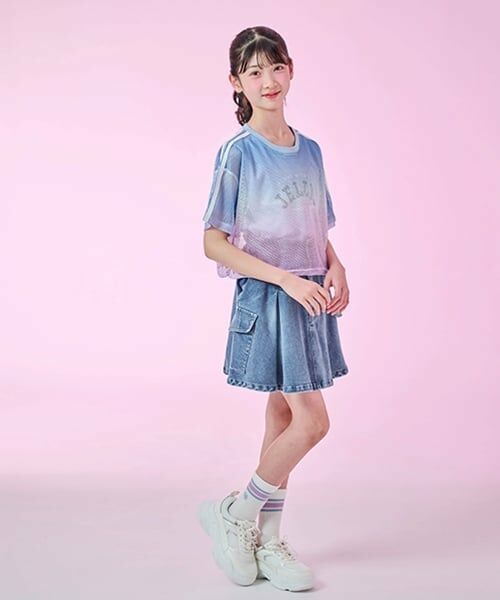 mezzo piano junior / メゾピアノジュニア ショート・ハーフ・半端丈パンツ | デニムカーゴスカート（スパッツつき） | 詳細16