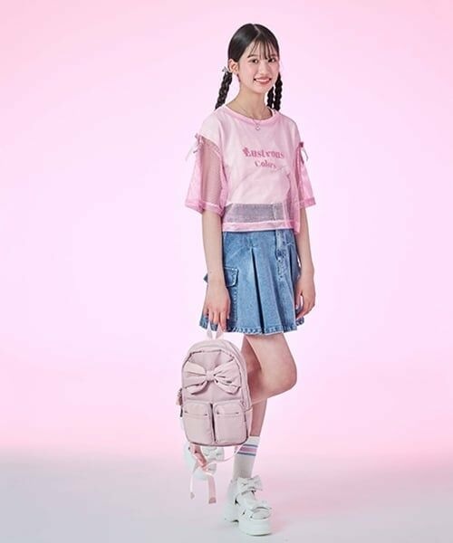 mezzo piano junior / メゾピアノジュニア ショート・ハーフ・半端丈パンツ | デニムカーゴスカート（スパッツつき） | 詳細17