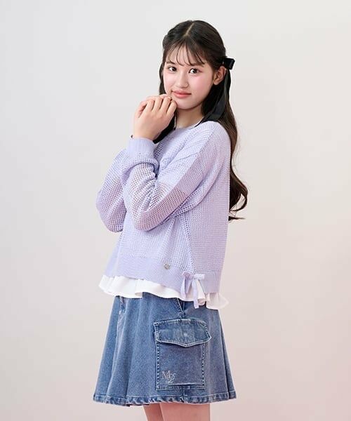 mezzo piano junior / メゾピアノジュニア ショート・ハーフ・半端丈パンツ | デニムカーゴスカート（スパッツつき） | 詳細21