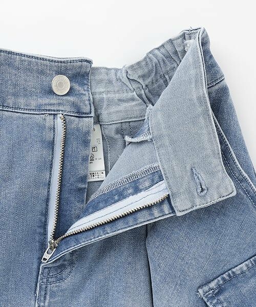 mezzo piano junior / メゾピアノジュニア ショート・ハーフ・半端丈パンツ | デニムカーゴスカート（スパッツつき） | 詳細3