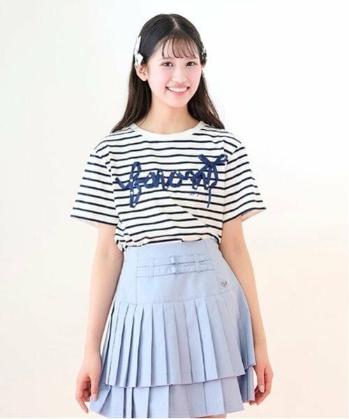 mezzo piano junior / メゾピアノジュニア Tシャツ | 【ニコ☆プチ・Cuugal掲載】【接触冷感】リボンロゴTシャツ | 詳細12