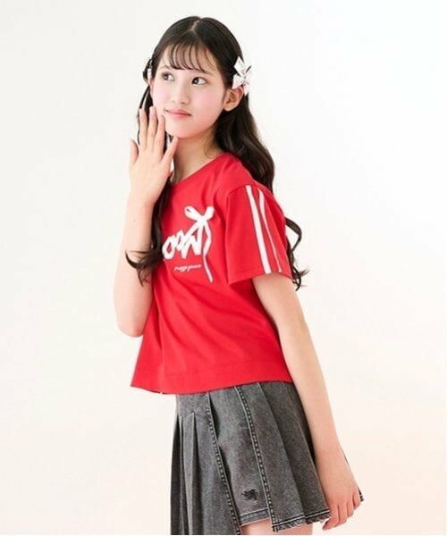 mezzo piano junior / メゾピアノジュニア Tシャツ | 【ニコ☆プチ・Cuugal掲載】【接触冷感】リボンロゴTシャツ | 詳細14