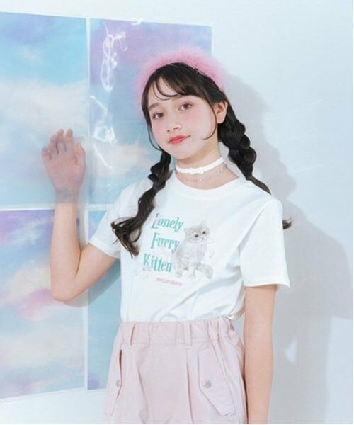 mezzo piano junior / メゾピアノジュニア Tシャツ | 【接触冷感】Lonely Kitten Tシャツ | 詳細1