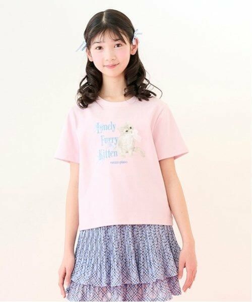 mezzo piano junior / メゾピアノジュニア Tシャツ | 【接触冷感】Lonely Kitten Tシャツ | 詳細12