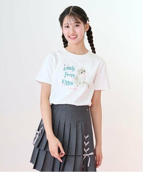 mezzo piano junior / メゾピアノジュニア Tシャツ | 【接触冷感】Lonely Kitten Tシャツ | 詳細3