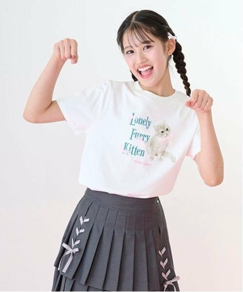 mezzo piano junior / メゾピアノジュニア Tシャツ | 【接触冷感】Lonely Kitten Tシャツ | 詳細4