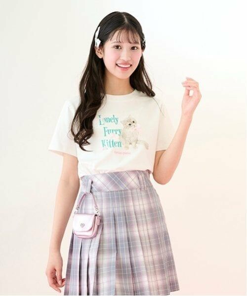 mezzo piano junior / メゾピアノジュニア Tシャツ | 【接触冷感】Lonely Kitten Tシャツ | 詳細8
