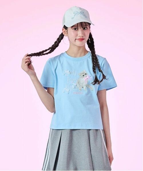 mezzo piano junior / メゾピアノジュニア Tシャツ | 【接触冷感】Lonely Kitten Tシャツ（サックス）