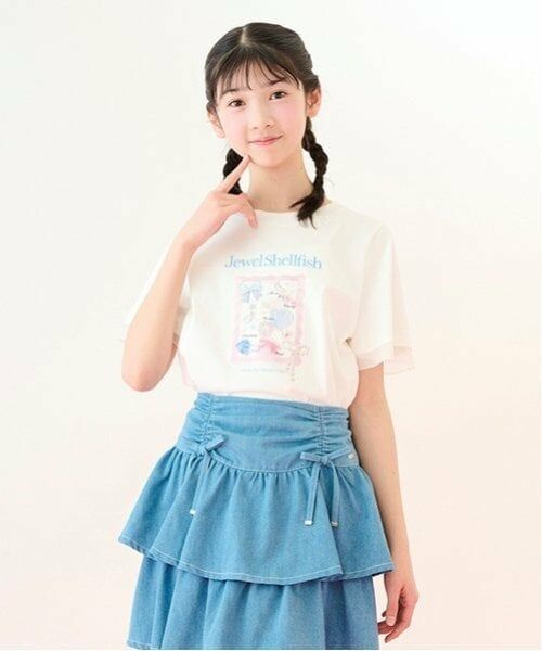 mezzo piano junior / メゾピアノジュニア Tシャツ | 【ニコ☆プチ掲載】【接触冷感】Jewel Shellfish Tシャツ（オフ ホワイト）