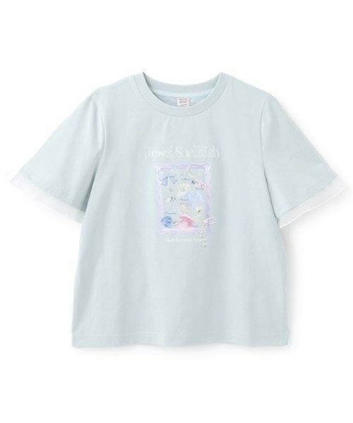 mezzo piano junior / メゾピアノジュニア Tシャツ | 【ニコ☆プチ掲載】【接触冷感】Jewel Shellfish Tシャツ（エメラルド グリーン）