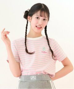 mezzo piano junior / メゾピアノジュニア Tシャツ | 【Cuugal掲載】ワンポイント刺しゅうボーダーTシャツ