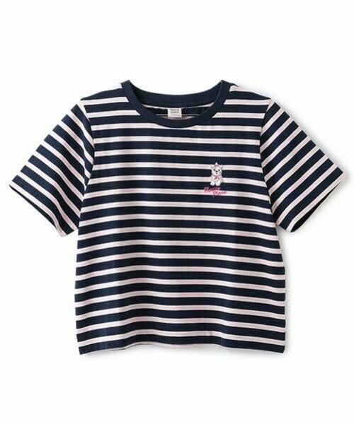 mezzo piano junior / メゾピアノジュニア Tシャツ | 【Cuugal掲載】ワンポイント刺しゅうボーダーTシャツ | 詳細13