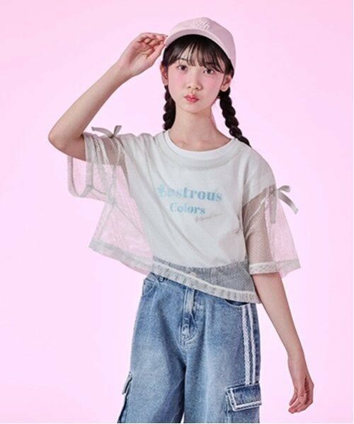 mezzo piano junior / メゾピアノジュニア Tシャツ | メッシュTシャツセット（オフ ホワイト）