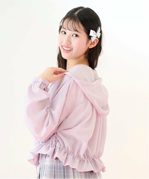 mezzo piano junior / メゾピアノジュニア パーカー | 【接触冷感・UVカット】シアーショートパーカ | 詳細11