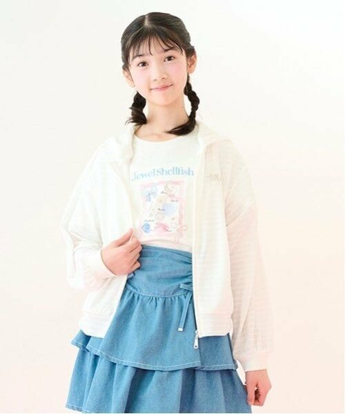 mezzo piano junior / メゾピアノジュニア パーカー | 【UVカット】タック天竺パーカ（オフ ホワイト）