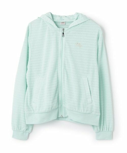 mezzo piano junior / メゾピアノジュニア パーカー | 【UVカット】タック天竺パーカ（エメラルド グリーン）