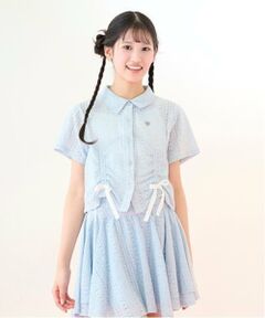 mezzo piano junior / メゾピアノジュニア シャツ・ブラウス | 【ニコ☆プチ掲載】アソート素材クシュっとリボンシャツ＆キャミソールセット