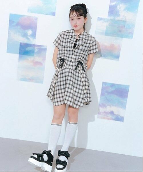 mezzo piano junior / メゾピアノジュニア シャツ・ブラウス | 【ニコ☆プチ掲載】アソート素材クシュっとリボンシャツ＆キャミソールセット | 詳細2