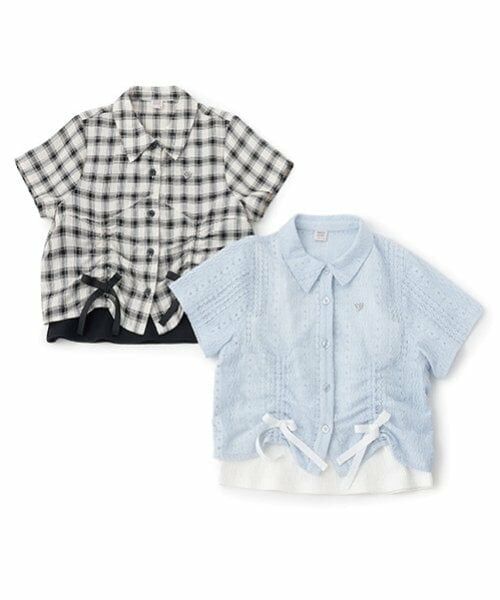 mezzo piano junior / メゾピアノジュニア シャツ・ブラウス | 【ニコ☆プチ掲載】アソート素材クシュっとリボンシャツ＆キャミソールセット | 詳細3