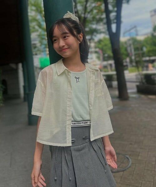 mezzo piano junior / メゾピアノジュニア シャツ・ブラウス | シアーシャツ＆リブタンクトップセット | 詳細18