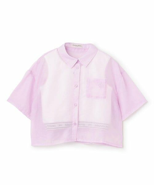 mezzo piano junior / メゾピアノジュニア シャツ・ブラウス | シアーシャツ＆リブタンクトップセット（ピンク）