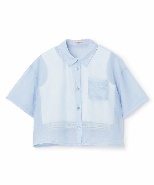 mezzo piano junior / メゾピアノジュニア シャツ・ブラウス | シアーシャツ＆リブタンクトップセット（サックス）