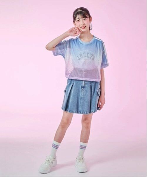 mezzo piano junior / メゾピアノジュニア Tシャツ | グラデーションメッシュTシャツ＆タンクトップセット | 詳細17