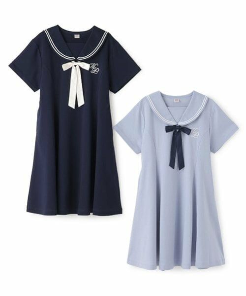 mezzo piano junior / メゾピアノジュニア ミニ丈・ひざ丈ワンピース | 【接触冷感】リボンつきセーラーワンピース | 詳細12