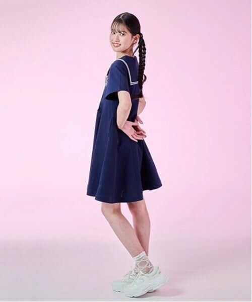 mezzo piano junior / メゾピアノジュニア ミニ丈・ひざ丈ワンピース | 【接触冷感】リボンつきセーラーワンピース | 詳細18