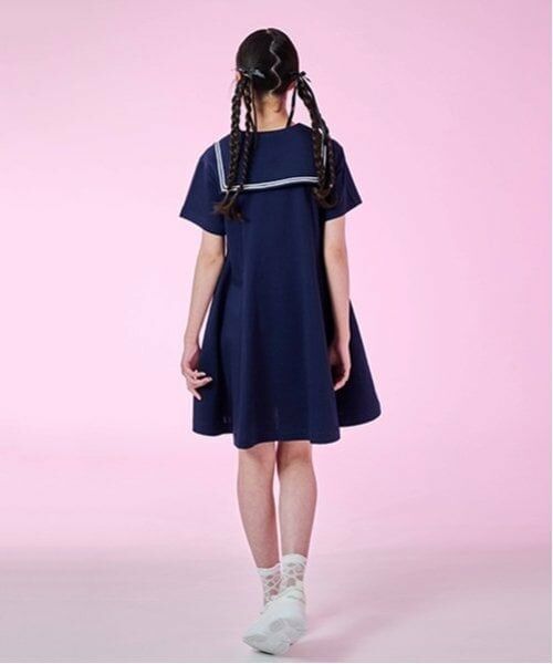 mezzo piano junior / メゾピアノジュニア ミニ丈・ひざ丈ワンピース | 【接触冷感】リボンつきセーラーワンピース | 詳細19