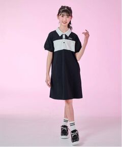 mezzo piano junior / メゾピアノジュニア ミニ丈・ひざ丈ワンピース | 【接触冷感】切り替えポロワンピース
