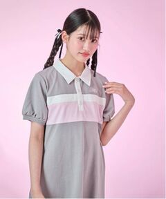 mezzo piano junior / メゾピアノジュニア ミニ丈・ひざ丈ワンピース | 【接触冷感】切り替えポロワンピース