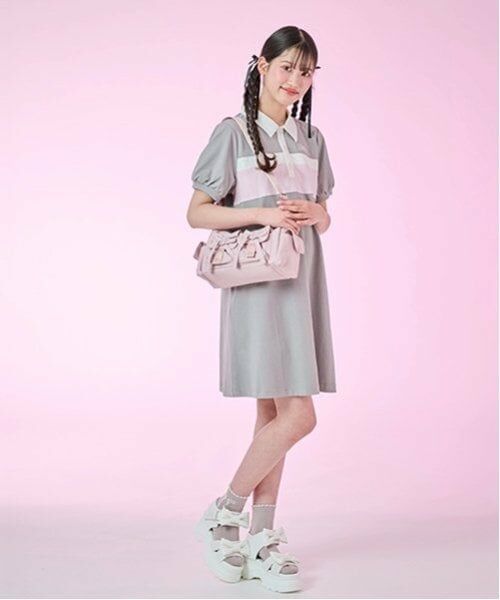 mezzo piano junior / メゾピアノジュニア ミニ丈・ひざ丈ワンピース | 【接触冷感】切り替えポロワンピース | 詳細14