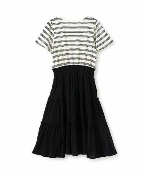 mezzo piano junior / メゾピアノジュニア ミニ丈・ひざ丈ワンピース | リボン＆ティアードドッキングワンピース | 詳細1