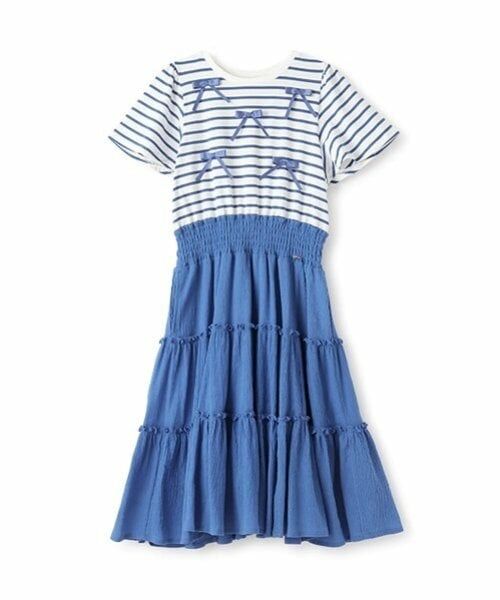 mezzo piano junior / メゾピアノジュニア ミニ丈・ひざ丈ワンピース | リボン＆ティアードドッキングワンピース | 詳細10