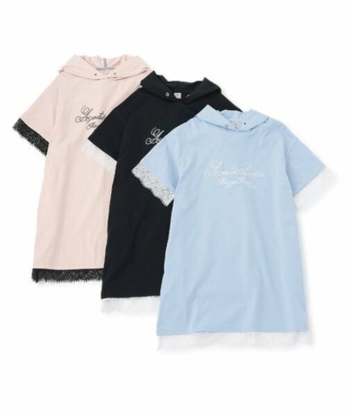 mezzo piano junior / メゾピアノジュニア ミニ丈・ひざ丈ワンピース | 【ニコ☆プチ掲載】【接触冷感】レーストリミングパーカミニワンピース | 詳細2