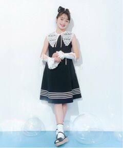 mezzo piano junior / メゾピアノジュニア ミニ丈・ひざ丈ワンピース | 【ニコ☆プチ掲載】レース衿つきマリンワンピース