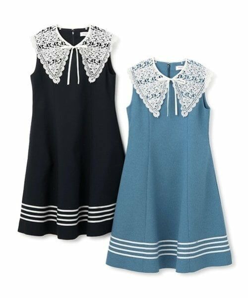 mezzo piano junior / メゾピアノジュニア ミニ丈・ひざ丈ワンピース | 【ニコ☆プチ掲載】レース衿つきマリンワンピース | 詳細13