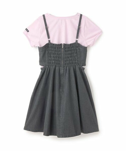 mezzo piano junior / メゾピアノジュニア ミニ丈・ひざ丈ワンピース | 【接触冷感】サイドスリットレースアップジャンスカセット | 詳細1