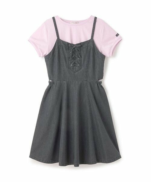 mezzo piano junior / メゾピアノジュニア ミニ丈・ひざ丈ワンピース | 【接触冷感】サイドスリットレースアップジャンスカセット | 詳細15