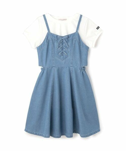 mezzo piano junior / メゾピアノジュニア ミニ丈・ひざ丈ワンピース | 【接触冷感】サイドスリットレースアップジャンスカセット | 詳細16