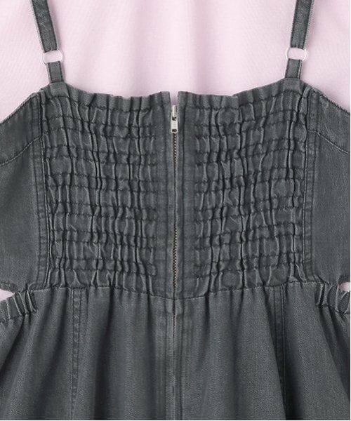 mezzo piano junior / メゾピアノジュニア ミニ丈・ひざ丈ワンピース | 【接触冷感】サイドスリットレースアップジャンスカセット | 詳細9