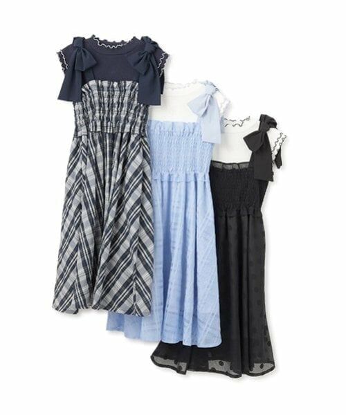 mezzo piano junior / メゾピアノジュニア ミニ丈・ひざ丈ワンピース | 【ニコ☆プチ掲載】ショルダーリボンジャンスカ＆メローインナーセット | 詳細15