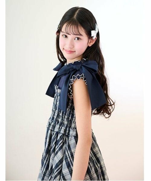 mezzo piano junior / メゾピアノジュニア ミニ丈・ひざ丈ワンピース | 【ニコ☆プチ掲載】ショルダーリボンジャンスカ＆メローインナーセット | 詳細18