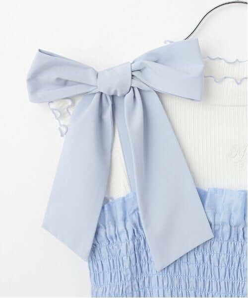 mezzo piano junior / メゾピアノジュニア ミニ丈・ひざ丈ワンピース | 【ニコ☆プチ掲載】ショルダーリボンジャンスカ＆メローインナーセット | 詳細4