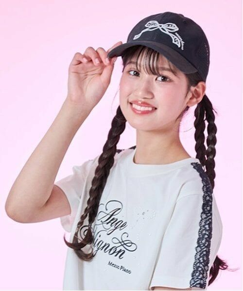 mezzo piano junior / メゾピアノジュニア キャップ | 【冷感】リボン刺しゅうメッシュキャップ | 詳細13