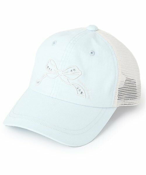 mezzo piano junior / メゾピアノジュニア キャップ | 【冷感】リボン刺しゅうメッシュキャップ（ライト ブルー）