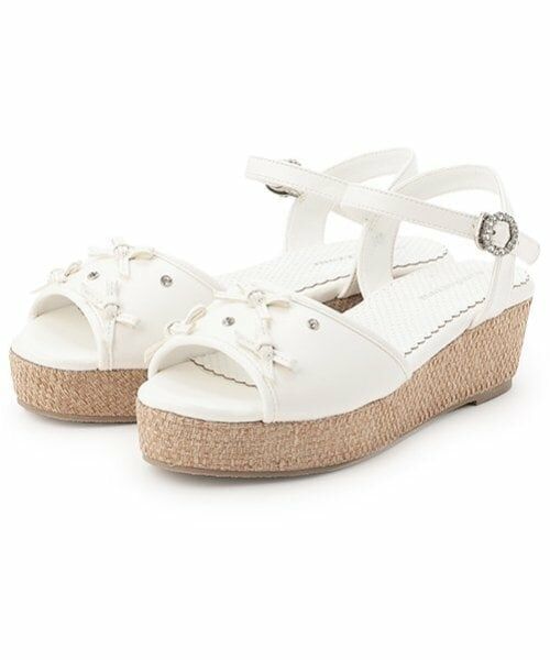 mezzo piano junior / メゾピアノジュニア サンダル | プチりぼんサンダル(白)