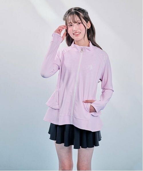 mezzo piano junior / メゾピアノジュニア 水着・スイムグッズ | 【SWIM】【UVカット】フリルラッシュガード（ピンク）