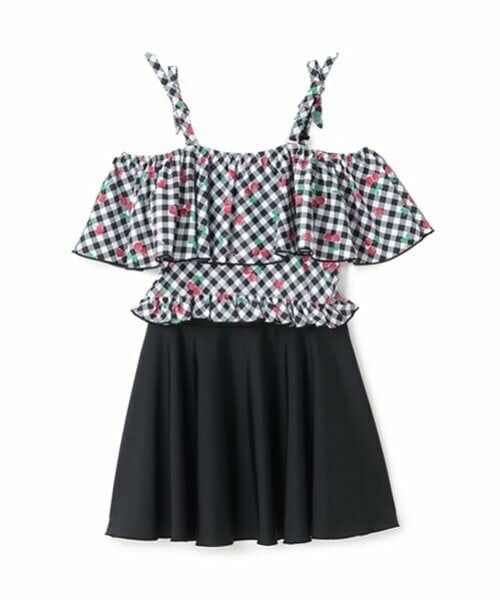 mezzo piano junior / メゾピアノジュニア 水着・スイムグッズ | 【SWIM】チェリー柄フリル swim wear(2WAY) | 詳細1